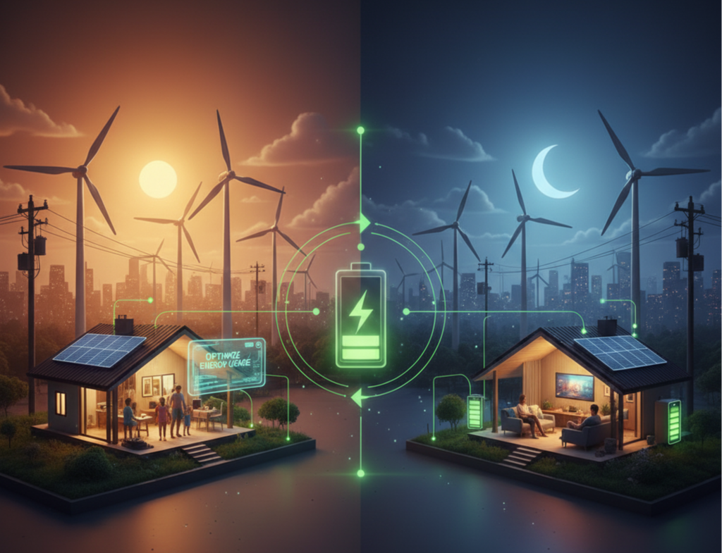 Demand flexibility — day and night energy optimisation concept